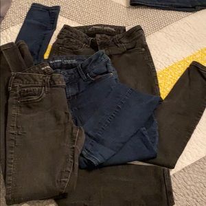 3 pair old navy rockstar low rise stretchy jeans